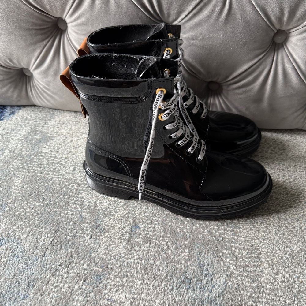 See By Chloe Black Rain Boots - Picture 4 of 7